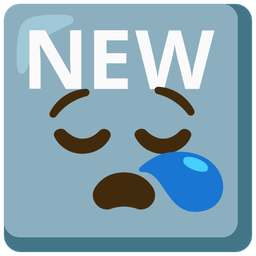 NEW button and sleepy face