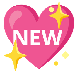 NEW button and Sparkling heart
