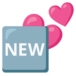 NEW button and Two hearts