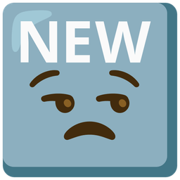 NEW button and unamused face