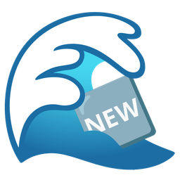 NEW button and Water wave