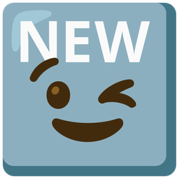 NEW button and Winking face