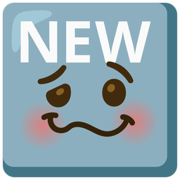 NEW button and woozy face