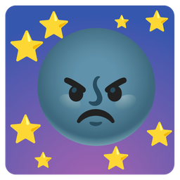 new moon face and angry face