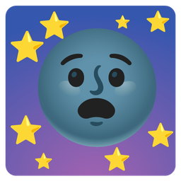 new moon face and anguished face