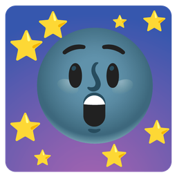 new moon face and astonished face