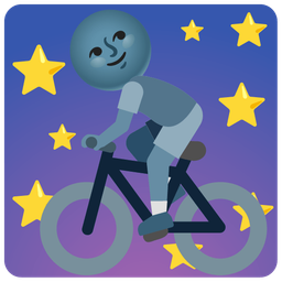 new moon face and bicycle