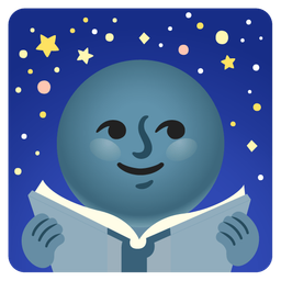 new moon face and books