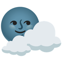 new moon face and cloud
