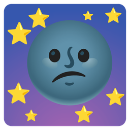 new moon face and confused face