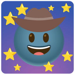 new moon face and cowboy hat face