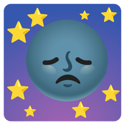 new moon face and disappointed face