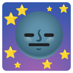 new moon face and expressionless face