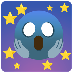 new moon face and face screaming in fear