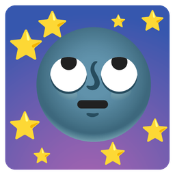 new moon face and face with rolling eyes