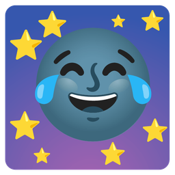 New moon face and Face with tears of joy