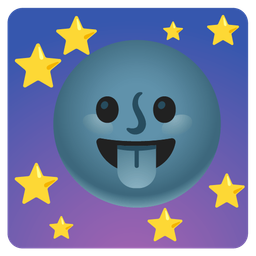 New moon face and Face with tongue