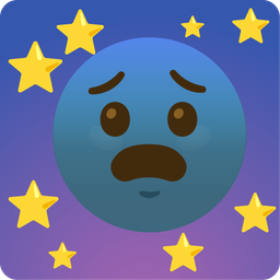 new moon face and fearful face