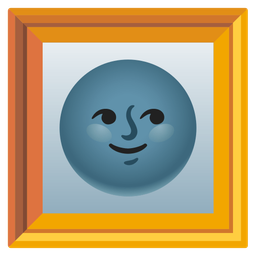 new moon face and framed picture