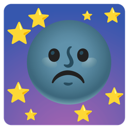 new moon face and frowning face