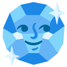 new moon face and gem stone