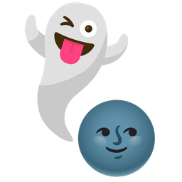 new moon face and ghost