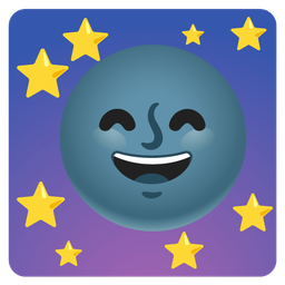 New moon face and Grinning face with smiling eyes