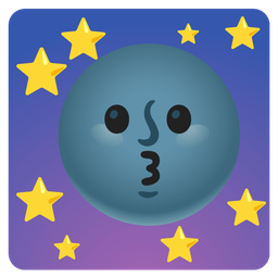 New moon face and Kissing face