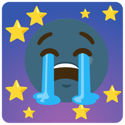 new moon face and loudly crying face