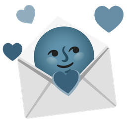 new moon face and love letter