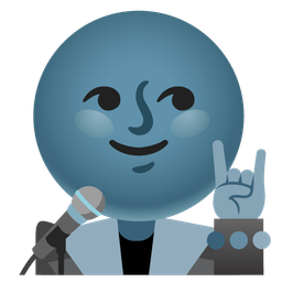 new moon face and microphone