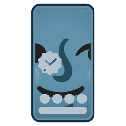 new moon face and mobile phone