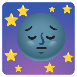 new moon face and pensive face