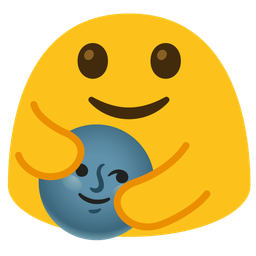 new moon face and people hugging