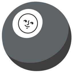 new moon face and pool 8 ball