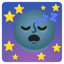 new moon face and sleeping face