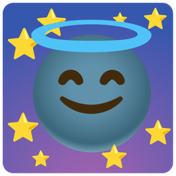 New moon face and Smiling face with halo