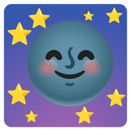 New moon face and Smiling face with smiling eyes