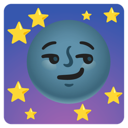 new moon face and smirking face