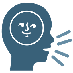 new moon face and speaking head