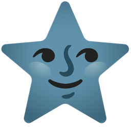 new moon face and star