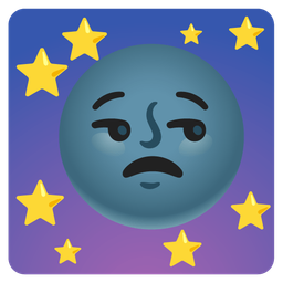 new moon face and unamused face