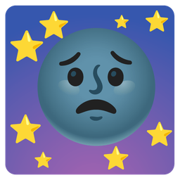 new moon face and worried face