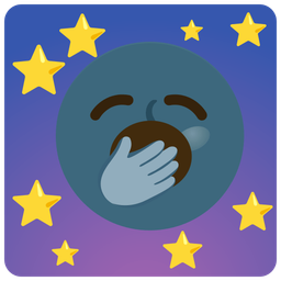 new moon face and yawning face