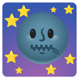 new moon face and zipper-mouth face