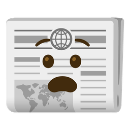 newspaper and anguished face