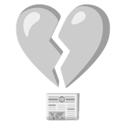 newspaper and broken heart