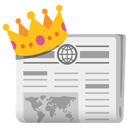 newspaper and crown