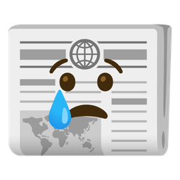 newspaper and crying face