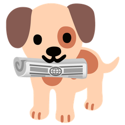 newspaper and dog face